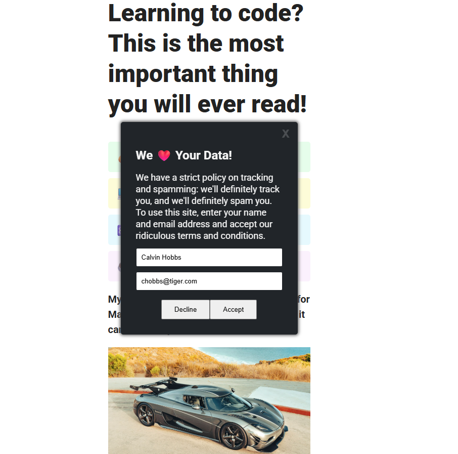 Image of Worst Cookie Consent